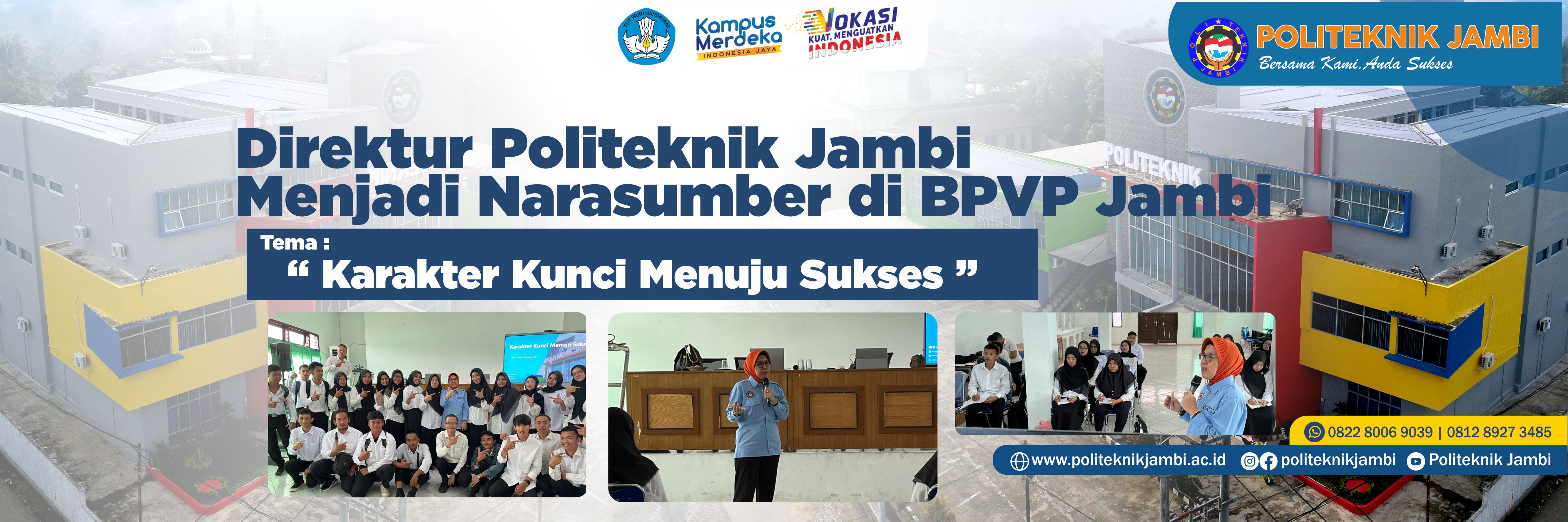 Direktur Politeknik Jambi Menjadi Narasumber di BPVP Jambi