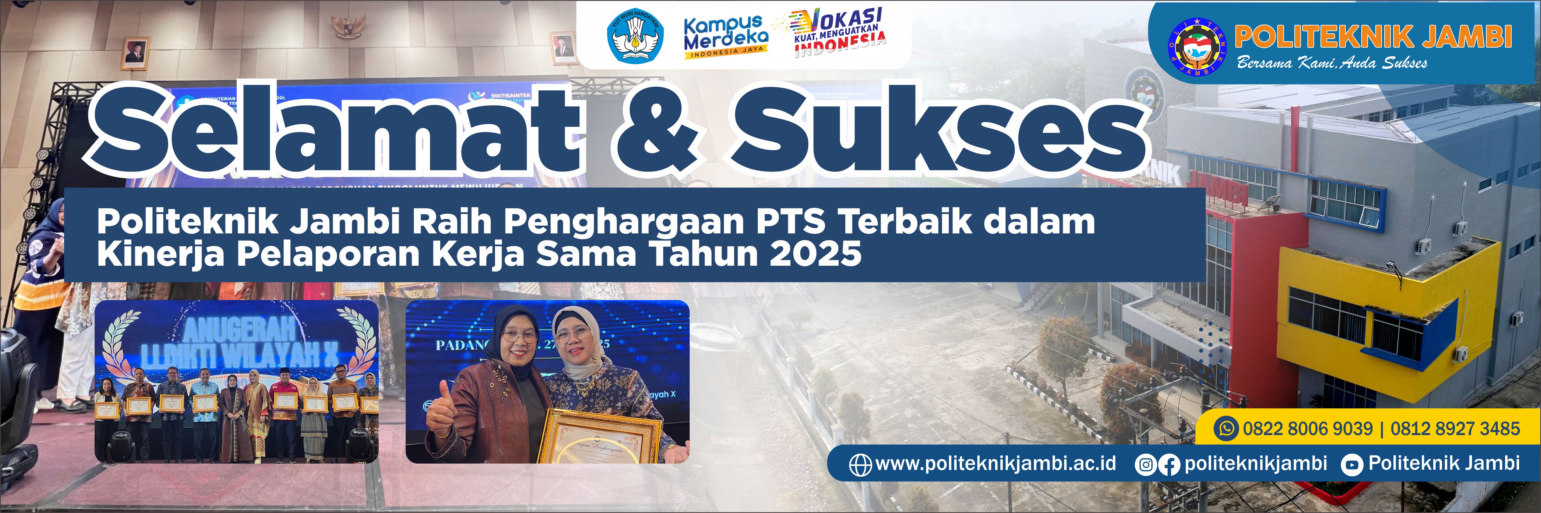 Politeknik Jambi Raih Penghargaan PTS Terbaik dalam Kinerja Pelaporan Kerja Sama Tahun 2025