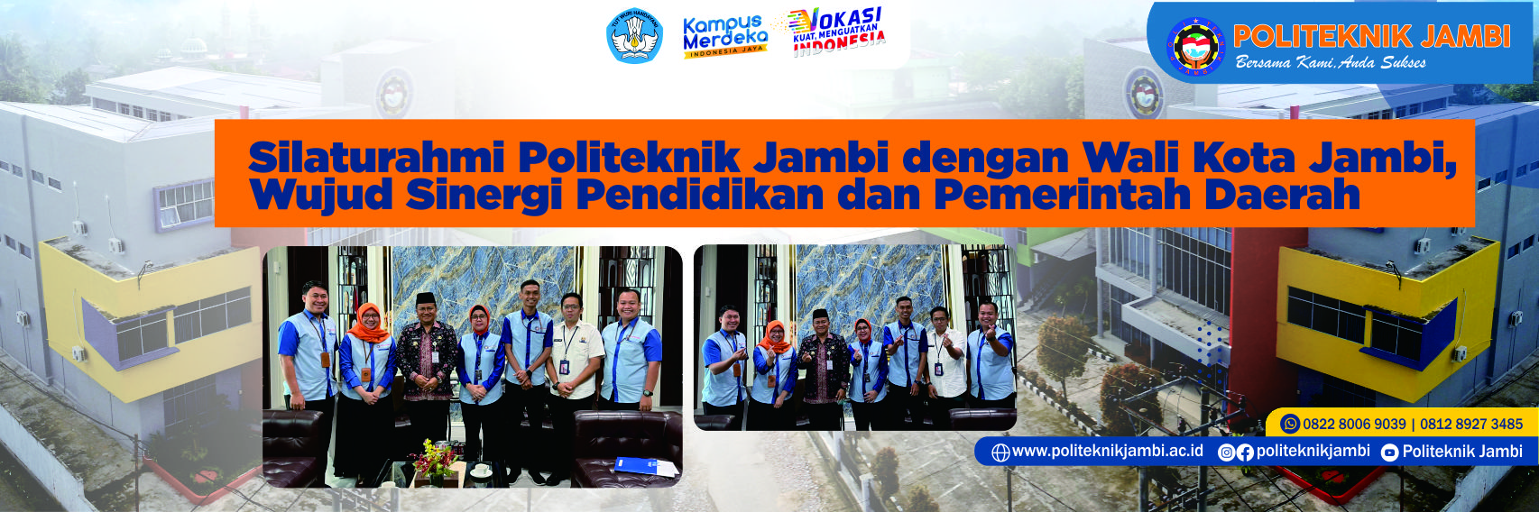 Politeknik Jambi melaksanakan silaturahmi ke kediaman Wali Kota Jambi sebagai bentuk mempererat komunikasi dan sinergi antara perguruan tinggi dengan pemerintah daerah