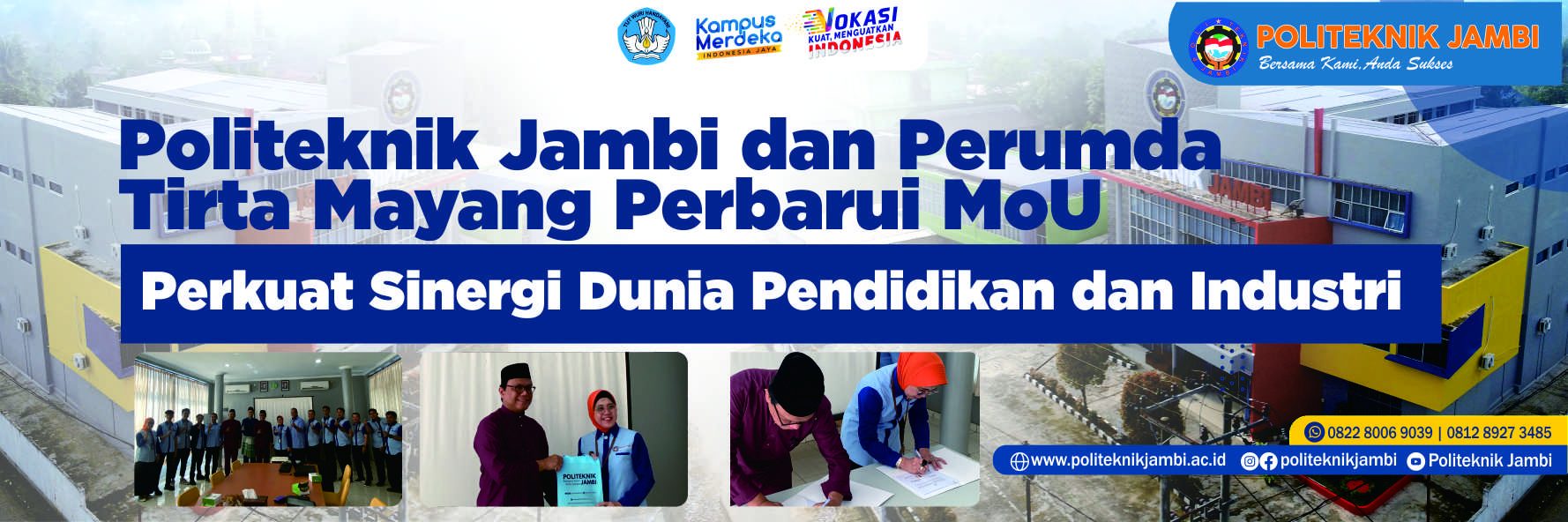 Politeknik Jambi dan Perumda Tirta Mayang Perbarui MoU, Perkuat Sinergi Dunia Pendidikan dan Industri